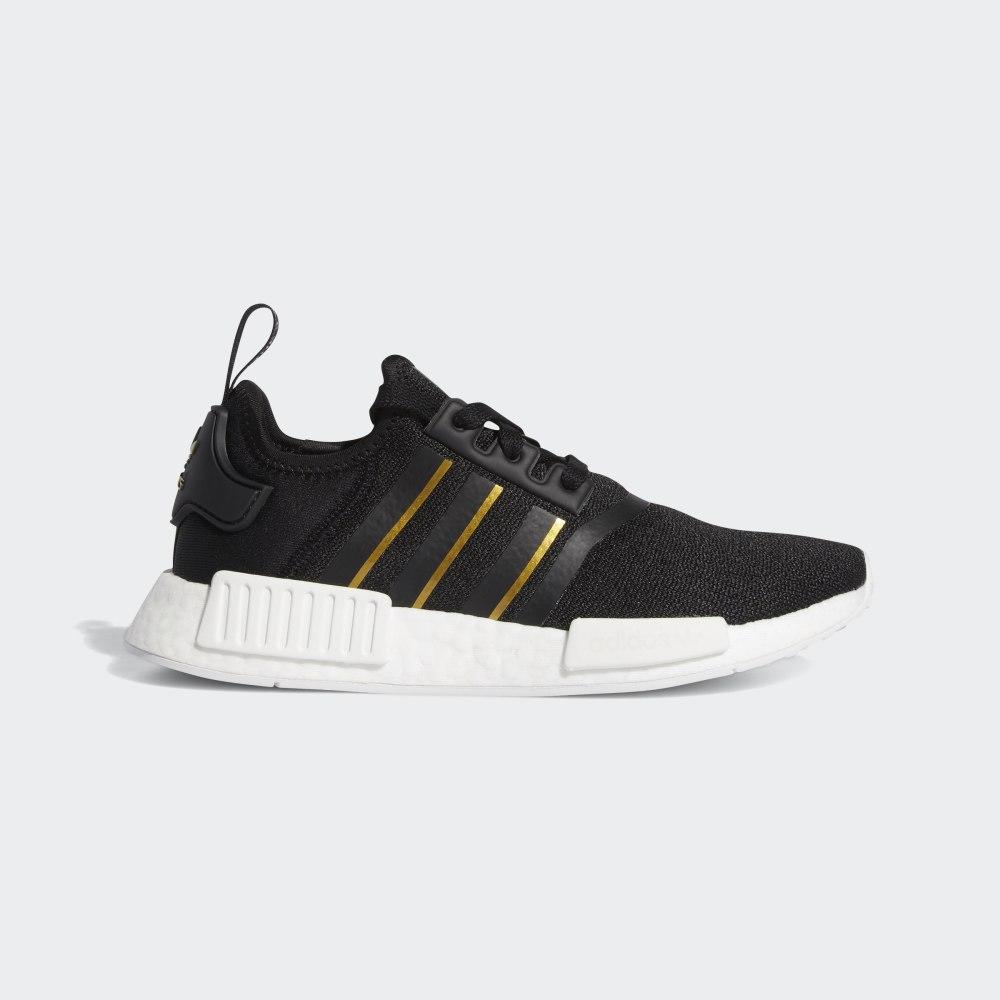 Adidas Women's NMD_R1 Originals Shoes Black/Gold Metal/White Ireland FW6433